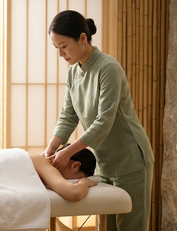 Therapeutic massage in progress
